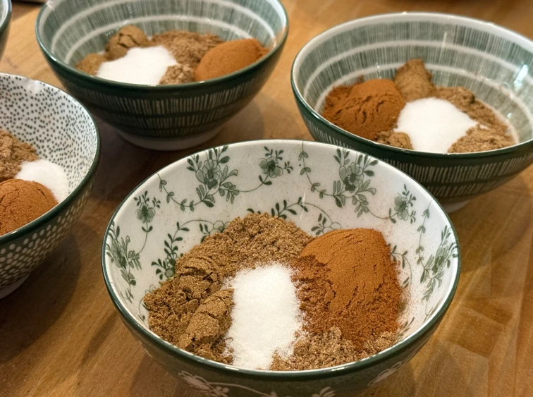 Bowl of separated spices